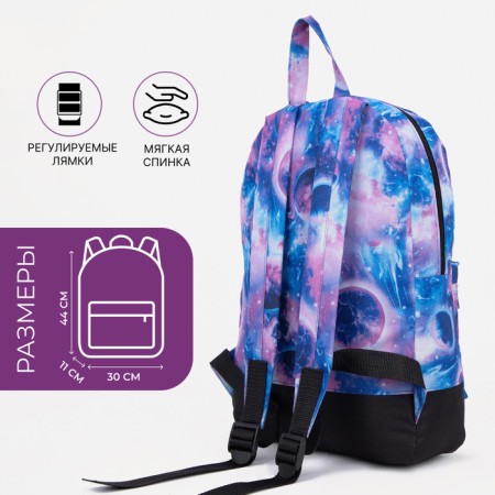 School backpack from lightning textiles, 1 pocket, “ZFTS”, purple color-1