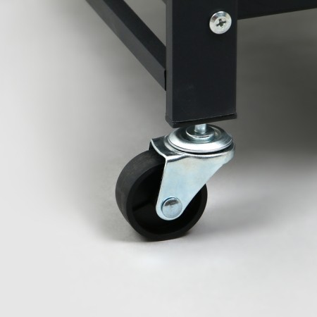 Folding rack on wheels, 2 shelves, 71.5 × 34 × 55, black matte color-2