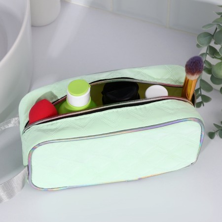 Lightning cosmetic bag, green color-4