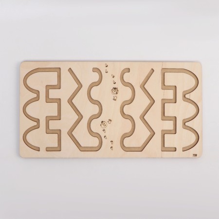 Puzzle interhemispheric board "Butterfly and waves"-5