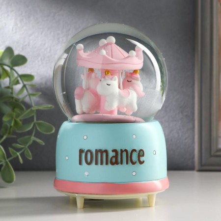 Souvenir Polystone Water Ball Music "Carousel with Unicorns" is spinning a mix 15x10x10 cm-1