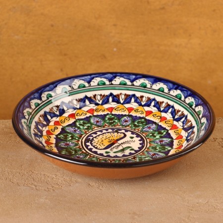 The plate of the Rishtan ceramics "Patterns", blue, deep, mix, 20 cm-9