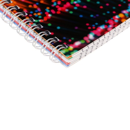 A notebook of 96 sheets in a cage on the crest "Colorful Line", cover Cardon, perforation for separation, block 65 g/m2, mix-2