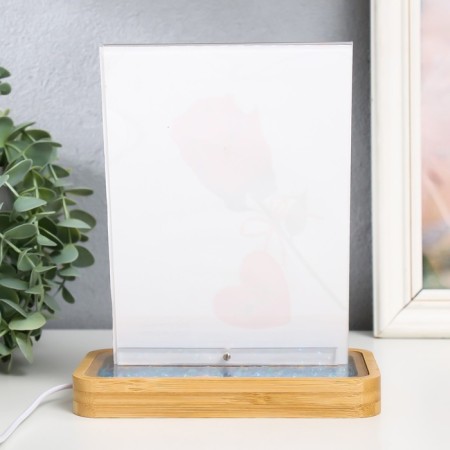 Photo frame 13x18 cm with backlight "Glass Blue Stones" USB 16x9x20 cm-3