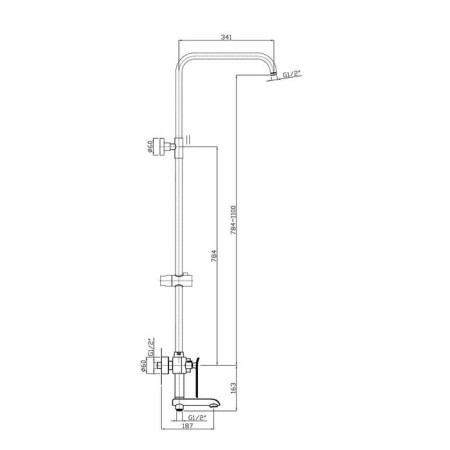 Shower system Rush ST4235-20, tropical shower, hand watering can, rotary surge, chrome-1