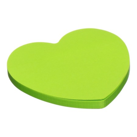 Block with a sticky edge paper 70x70mm, Erichkrause "Heart Neon", 50 sheets, green