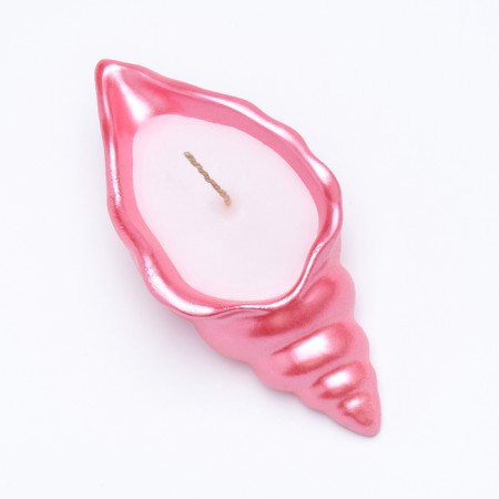 Candle "shell" in a candlelight of gypsum is small, 11.5x5.5x3.5 cm, pink-2