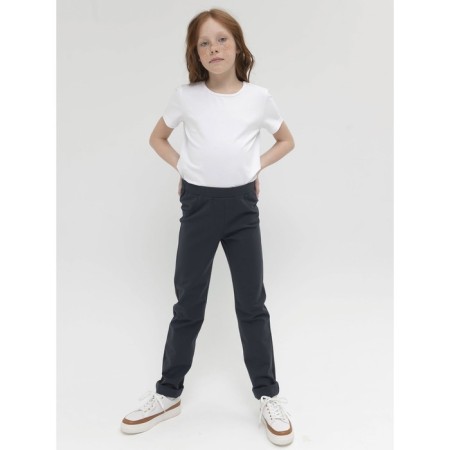 Pants for girls, height 122 cm, dark gray color-4