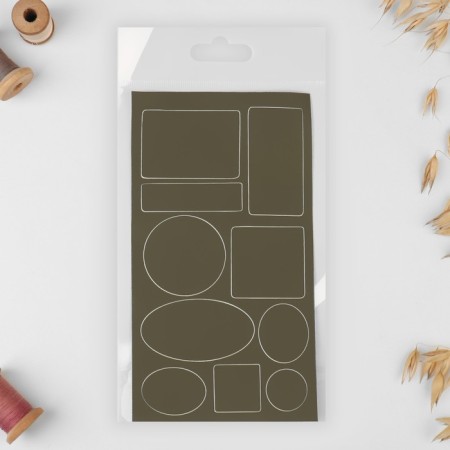 A set of patch for outerwear, adhesive, sheet 10 × 18 cm, 10 pcs, khaki color-4