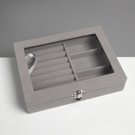 Steam for jewelry "Casket", 7 stripes, 3 cells, 20 × 15 × 4.5, color gray color-4