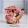 Figure "Owl with guitar" Red-brown, 5x5x5cm