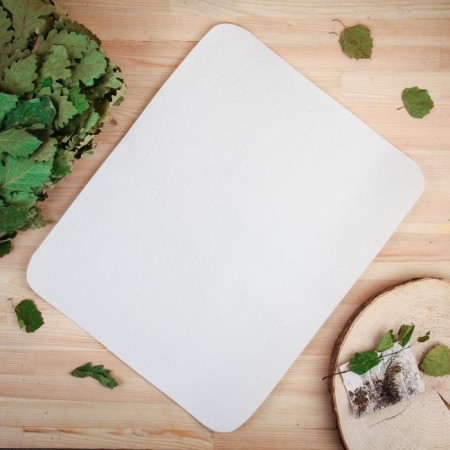 Bath mat "Classic" felt white 47x38 cm-2