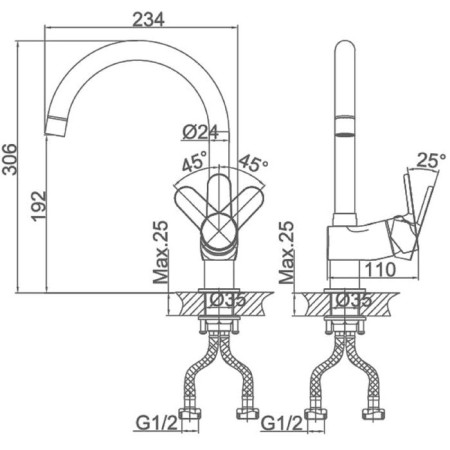 Kitchen mixer D&K DA1392401-1