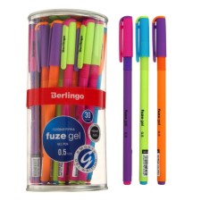 Gel handle Berlingo Fuze Gel, 0.5 mm, black, MIX case