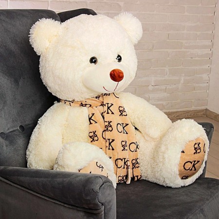 Soft toy "Bear Martin", milk color, 90 cm-5
