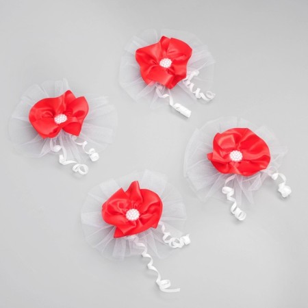 Bows for pens "chamomile", red, 4 pcs-2
