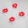 Bows for pens "chamomile", red, 4 pcs