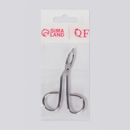 Pinzet in the form of scissors, curved, 8 cm, silver color-6