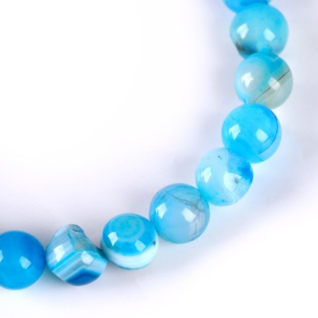 Beads made of natural stone "Blue agate" set of 36 pcs., Size 1 pc. - 10 mm-3