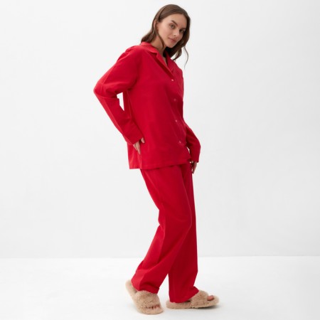 Пижама женская (рубашка и брюки) KAFTAN "Basic" р.52-54 , красный-2