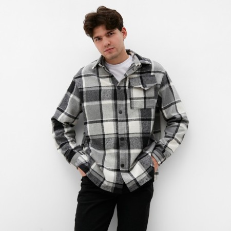 Male shirt in the MIST cage, size 48, black/white-1