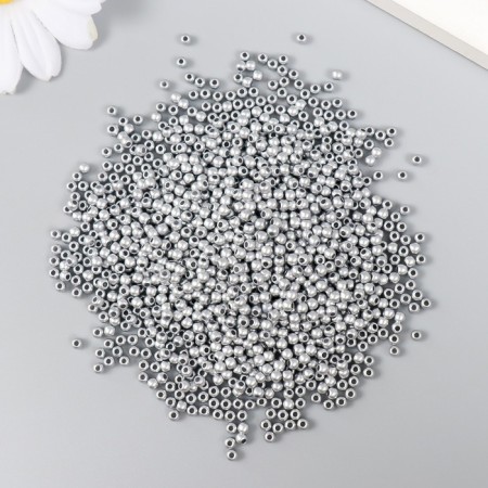Set of beads "needlework" plastic, diameter 3 mm, 25 g, silver-1