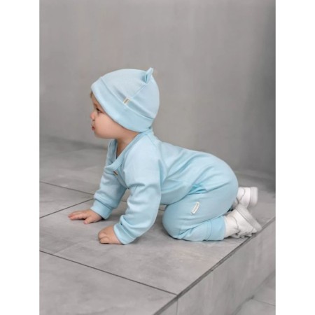 Children's overalls with a fashion cap, height 62 cm, blue color-3