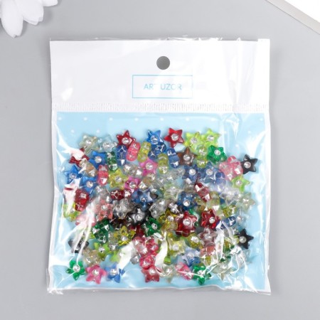 A set of beads for creativity plastic "Star with a rhinestone" 0.4x1x1 cm 20 g-3