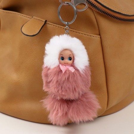 Fluffy on the ring "Baby in a fur coat" mix 11 cm
