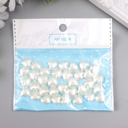 A set of beads for creativity Plastic "Pearl Heart" set 35 pcs 1x1 cm-4