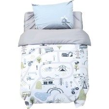 Bed underwear Baby I am “City map”, 112x143 cm, 60x120+20 cm, 40x60 cm, 100% cotton