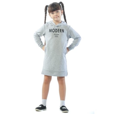 Baby dress, height 98 cm, color gray-melange-5