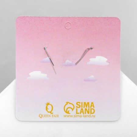 Earrings Assorted "Joy" clouds in crowns, the color of pink blue in silver-2