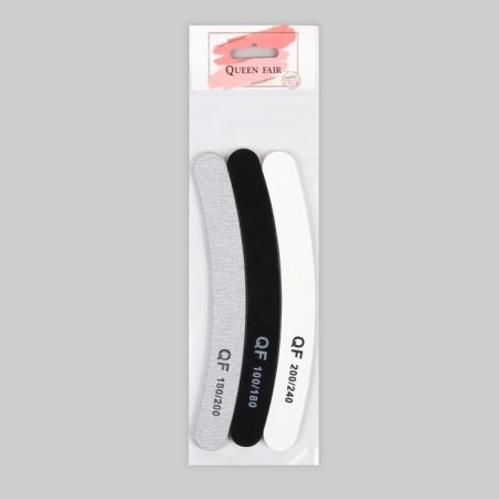 Files-fleshs, abrasiveness 100/180, 180/200, 200/240, 18 cm, 3 pcs, black/gray/white color-4