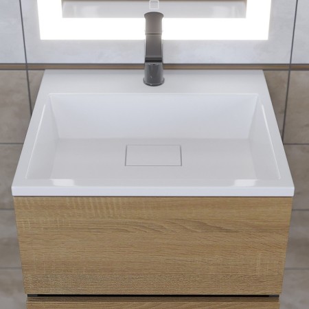 Tumbling under the Uperwood Barsa sink, 50 cm, suspended, black/oak sonoma-9