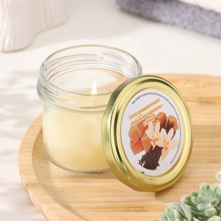 Candle in the bank Aromatic "Vanilla Caramel", 5x6 cm, 120 g-5