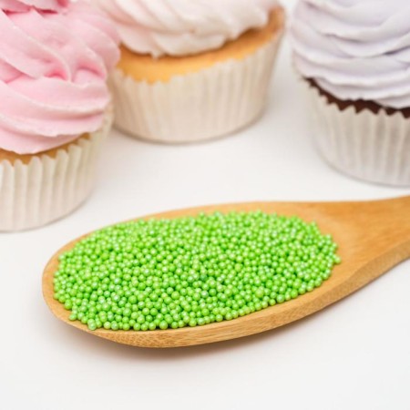 Confectionery sprinkling balls of pearl 2 mm, green mix, 50 g-1