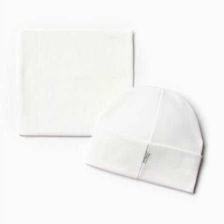 Kit (hat, snood) for girls, milk color, size 50-52-2