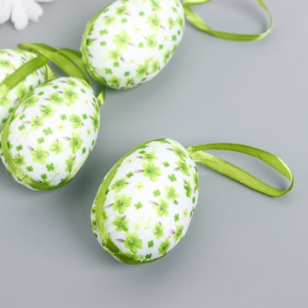 Decor Easter suspension "Egg with floral twigs" set 4 pcs mix 7x5 cm-3