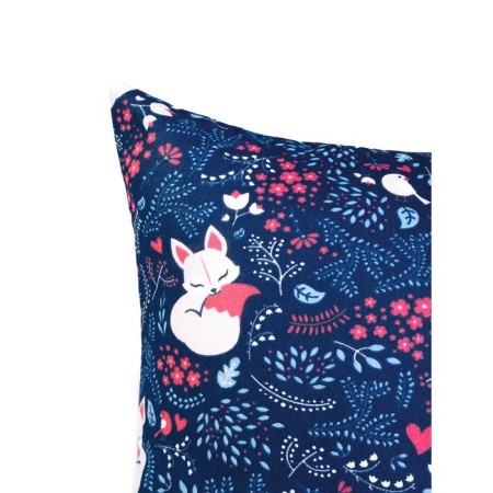 A set of pillowcases, size 40x60 cm, print, foxes, blue color - 2 pcs.-1