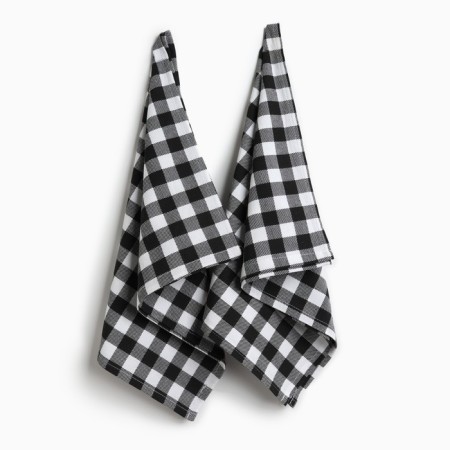 Set of towels Ethel "Strict Cage" 38x63cm - 2 pcs, col. Black, hl. 100%