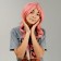 Carnival wig "anime" pink color