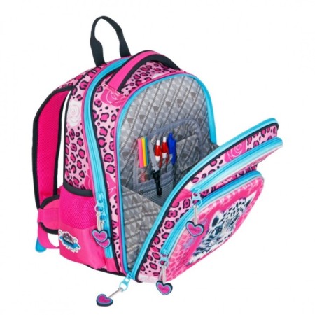 Frame backpack 35 x 28 x 15 cm, Across 178, filling: bag, pencil case, pink ACR22-178-5-4