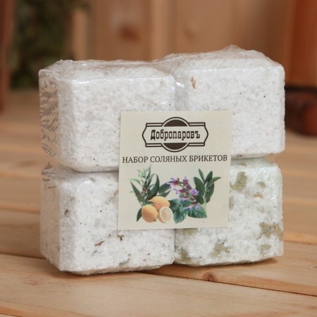 Salt briquette set 4 pcs "Eucalypt, lemon, mint, sage"
