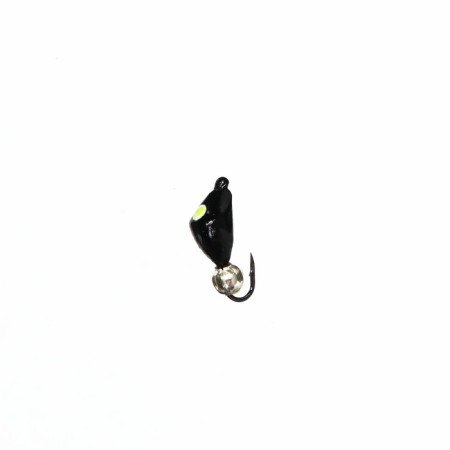 Mormyshka is a black man, lime eyes + ball silver, weight 1 g-1