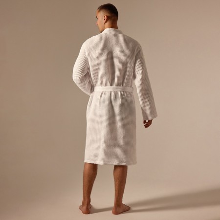 Wafel dressing gown Male SL Home: BOHO "Blanc de Blanc", size XL, 100% cotton, 280 g/m2-7