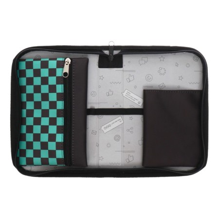 Penal 1 section 140 x 210 x 40 mm, folding pocket and cosmetic bag, fabric, calligrata topontent "Anime Fire"-3