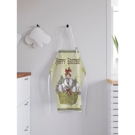 Apron kitchen with a photo print "Vintage Easter postcard", adjustable, size OS-1
