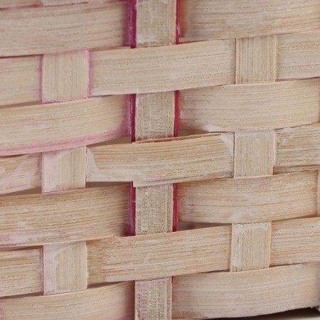 A set of wicker baskets, D16x10/31 cm, D19x10/32 cm, d21x11/36 cm, 3 pcs, pink, bamboo-6