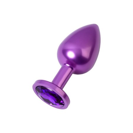 Anal plug with the Toyfa Metal rhinestone, purple, amethyst, 8.2 cm, d = 3.4 cm-1